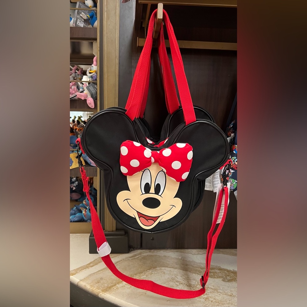 Disney Parks Minnie Mouse Canvas Tote Crossbody Miniature Version NEW